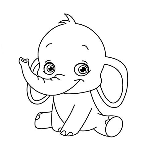 Printable Coloring Pages Elephant