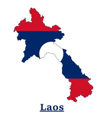 Premium Vector | Laos National Flag Map Design, Illustration Of Laos Country Flag Inside The Map