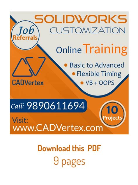 SolidWorks Customization CADVertex | PDF