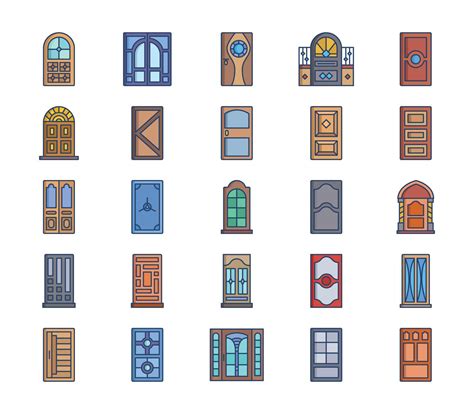 Door icon set 12744891 Vector Art at Vecteezy