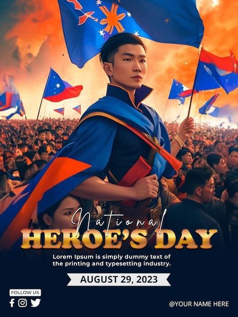 PSD philippines national heroes day poster template | Premium AI-generated PSD