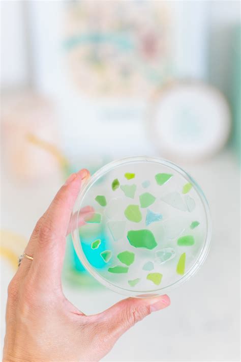 Resin Coasters with Sea Glass » Easy DIY from Lovely Indeed