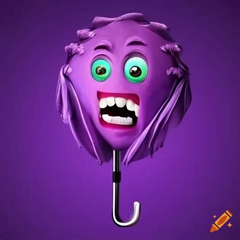 Purple umbrella with teeth on Craiyon