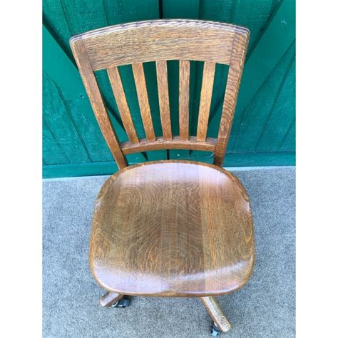 Antique Marble & Shattuck Co. Oak Office Chair | Chairish