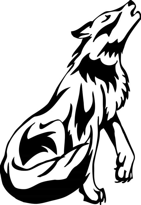 Howling Wolf Outline - ClipArt Best