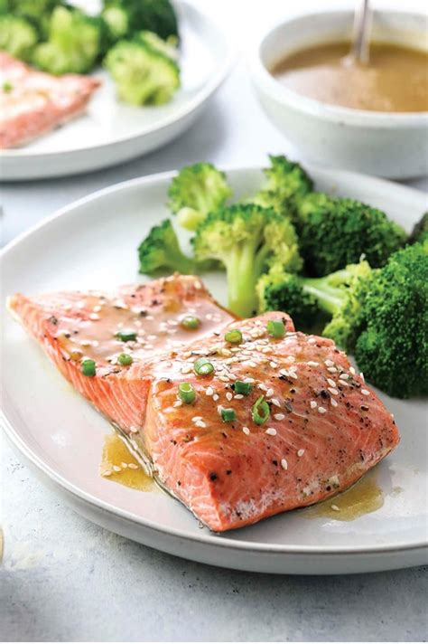 Instant Pot Salmon & Broccoli With Soy-Ginger Dressing