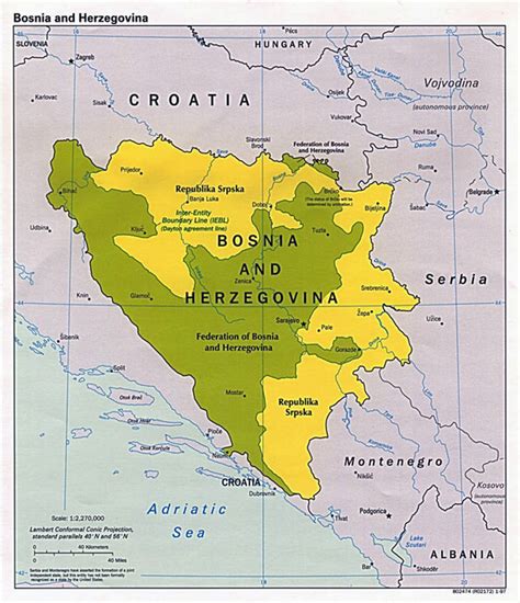 Detailed political map of Bosnia and Herzegovina – 1997 | Vidiani.com ...