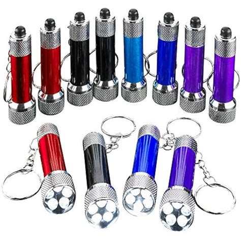 Mini LED Flashlight Keychains 12-Pack Assorted Colors 2.5 Inches ...