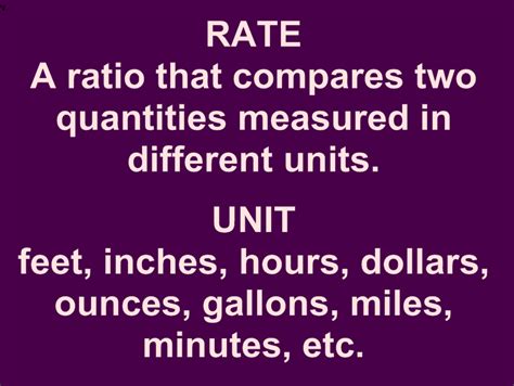 Mrs. White's 6th Grade Math Blog: RATES & UNIT RATE