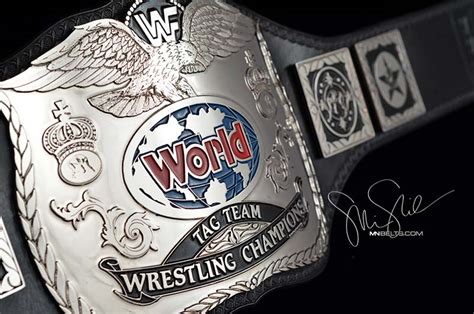 Real WWF "Bulldog" tag belt releathered by Mike Nicolau | MNBelts.com