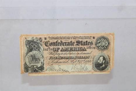 Reproduction Confederate 500 Dollar Bill