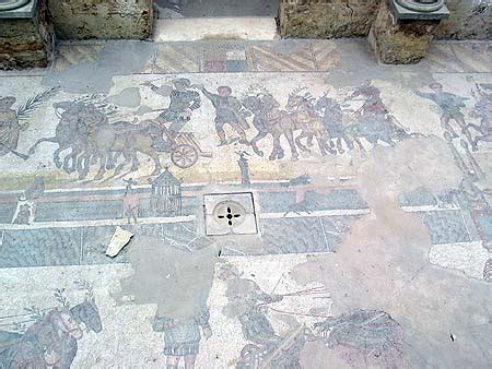 Roman circus mosaic at the Villa Romana del Casale, Sicily (2)