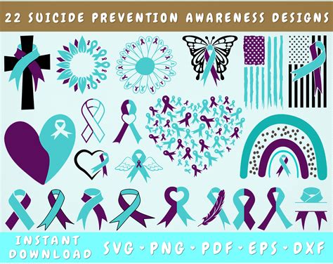 Suicide Prevention Awareness SVG Bundle, 22 Designs, Suicide Clipart By LemonStudioCreations ...