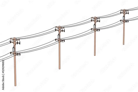 2d cartoon illustration of electric lines Stock Illustration | Adobe Stock