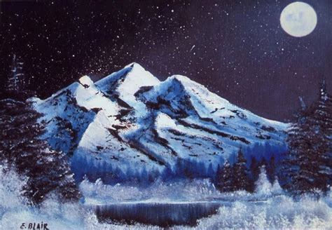 Alaskan Night Painting by Eileen Blair