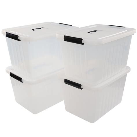 Cand 20 Quart Plastic Storage Tote with Lid and Handle, Latch Storage Box Bin - Walmart.com