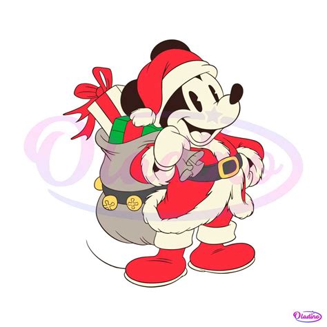 Disney Vintage Santa Mickey Mouse SVG Cutting Digital File