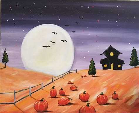 "haunted pumpkin patch", acrylic painting by Jonna Wormald for Cork ...