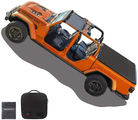 Shadeidea Jeep Gladiator Sunshade JT 4 Door Top Sun Shade Front - Gray Mesh Screen Wrangler ...