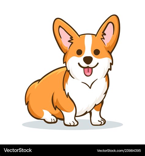 Funny orange welsh corgi Royalty Free Vector Image