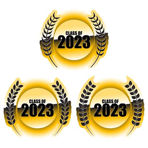 Premium Vector | Set of class of 2023 with wreath