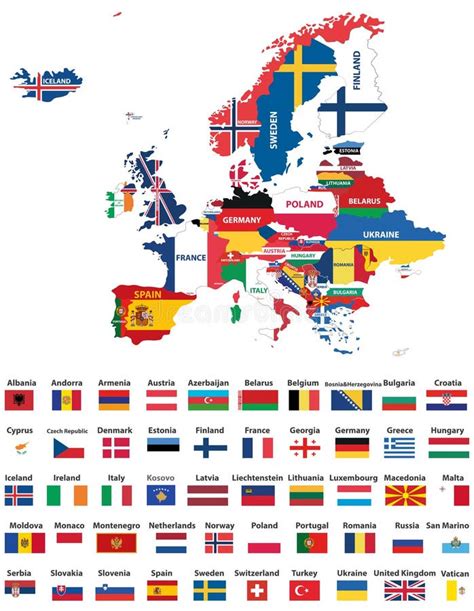 Europe Map With Countries Flags