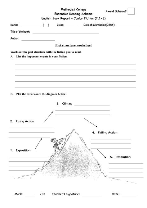 Plot Diagram Worksheet 4th Grade