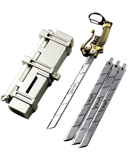 Attack on Titan Keychain 5-Piece Set 3D Maneuver Gear Blades (Sword ...