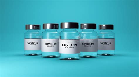 Close Up Set of COVID-19 Vaccine Vial Stock Illustration - Illustration of front, close: 221367758