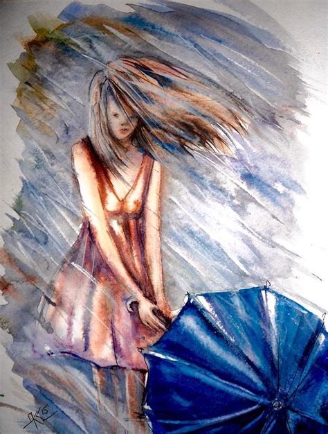 Blue Umbrella Painting at PaintingValley.com | Explore collection of ...