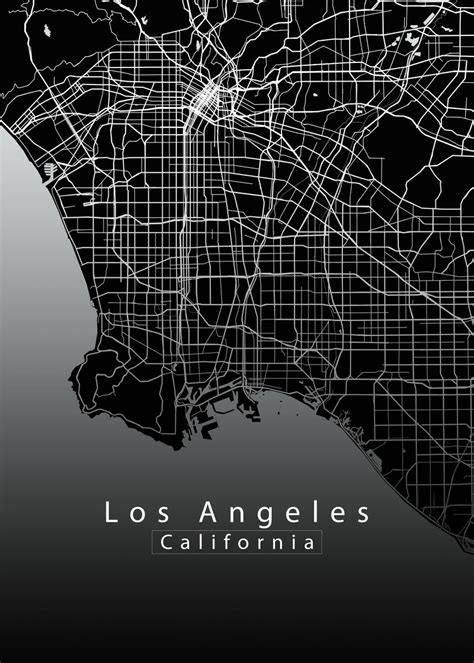 'Los Angeles City Map' Poster, picture, metal print, paint by Mapique ...