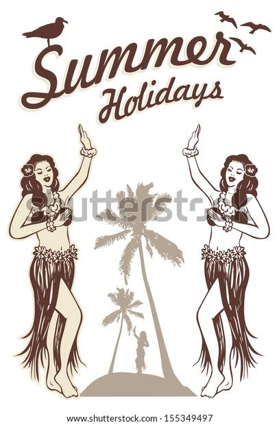 Hula Girl Dancing Vector Stock Vector (Royalty Free) 155349497