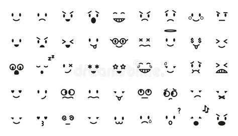 Emoticon Set Flat Black Stock Illustrations – 2,353 Emoticon Set Flat ...