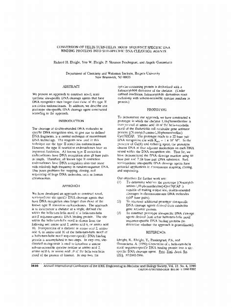 Conversion Of Helix-turn-helix Motif Sequence-specific DNA Binding ...