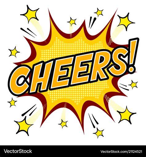 Cheers word comic book pop art Royalty Free Vector Image