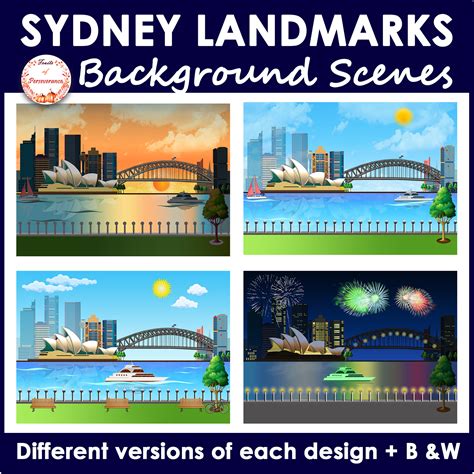 Australia's Famous Landmarks Backgrounds Clipart | World's Famous ...