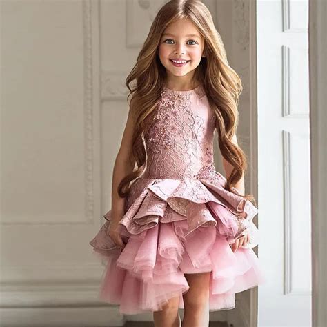 Gorgeous Vestidos de Primera Comunion Zipper Draped A line Pageant Christmas Pink Tulle Rustic ...