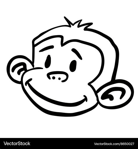 Black and white monkey Royalty Free Vector Image