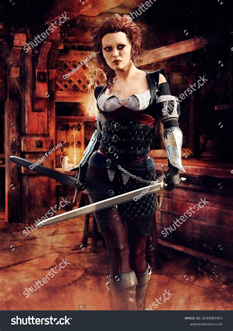 Fantasy Female Rogue Two Short Swords Stock Illustration 2244981953 | Shutterstock