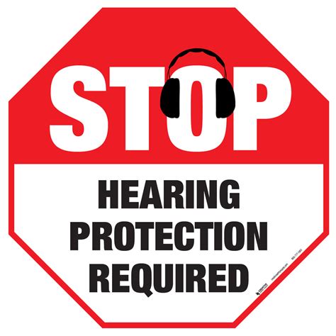 Stop - Hearing Protection Required - Floor Sign - PHS Safety