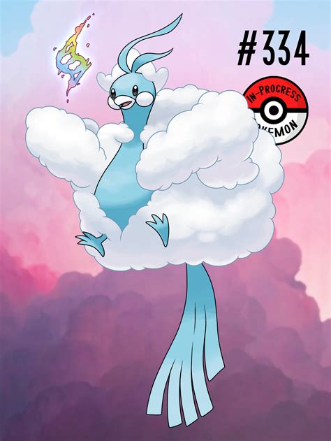 In-Progress Pokemon Evolutions | #333.5 - Swablu possess fluffy, cloud-like wings,...