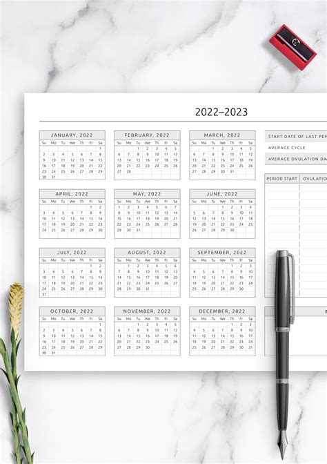 Download Printable Ovulation Calendar Template PDF