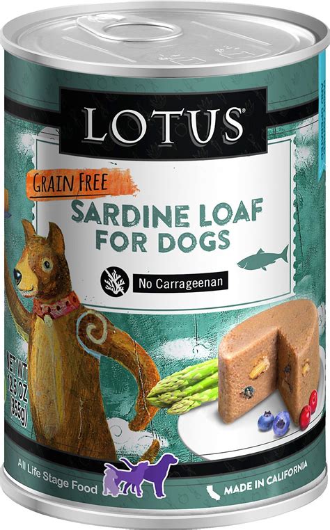 LOTUS Sardine Loaf Grain-Free Canned Dog Food, 12.5-oz, case of 12 ...