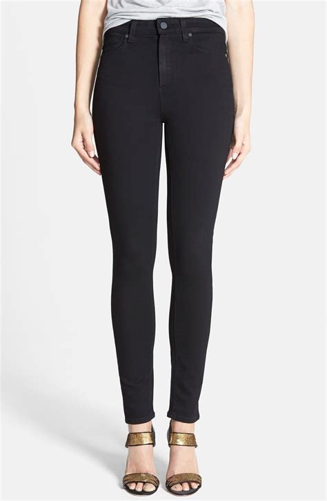 PAIGE Denim Transcend - Margot High Waist Ultra Skinny Jeans in Black ...