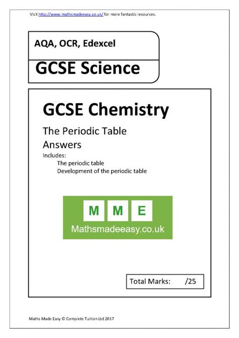 Modern Periodic Table Pdf Download 197215 | Gcse Chemistry Aqa Ocr Edexce The Development Of The ...