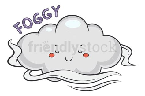 Weather Emoji Foggy Cartoon Vector Clipart - FriendlyStock