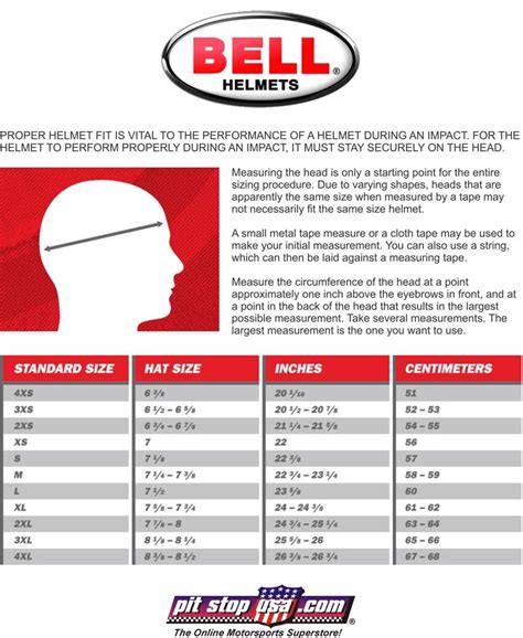 Youth Helmet Size Chart