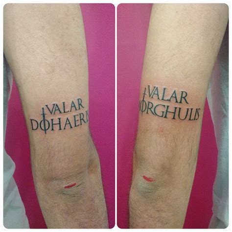 My new tattoo Valar Morghulis...Valar Dohaeris #GameofThrones | Tattoos ...