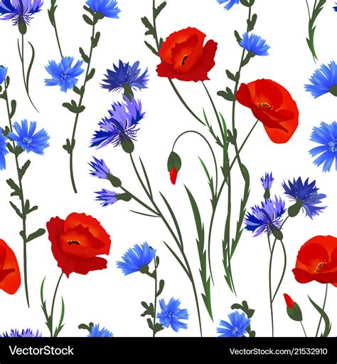 Seamless background with wildflowers Royalty Free Vector