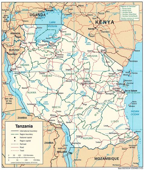 Detailed political and administrative map of Tanzania. Tanzania ...